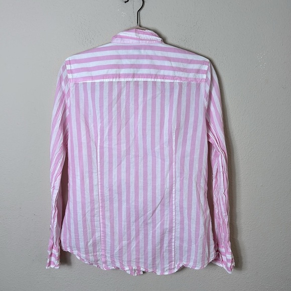 J.Crew Gingham Lightweight Button Shirt Size Medium Stripe Pink White - Picture 6 of 12